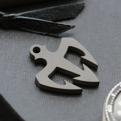 TC4 Titanium Alloy Trident Necklace Keychain Pendant Lanyard Bead DIY EDC Tools