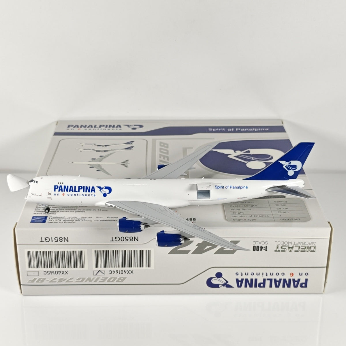1:400 JC Wings Panalpina Boeing 747-8F Passenger Airplane Diecast Plane Model