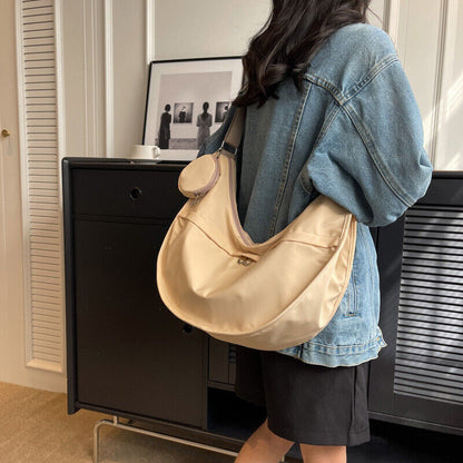 Canvas Shoulder Bag Tote Messenger Bag Large Capacity Dumpling Bag