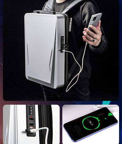 Anti-theft 17.3" Laptop Backpack Hard Shell Notebook USB Waterproof Travel Bags
