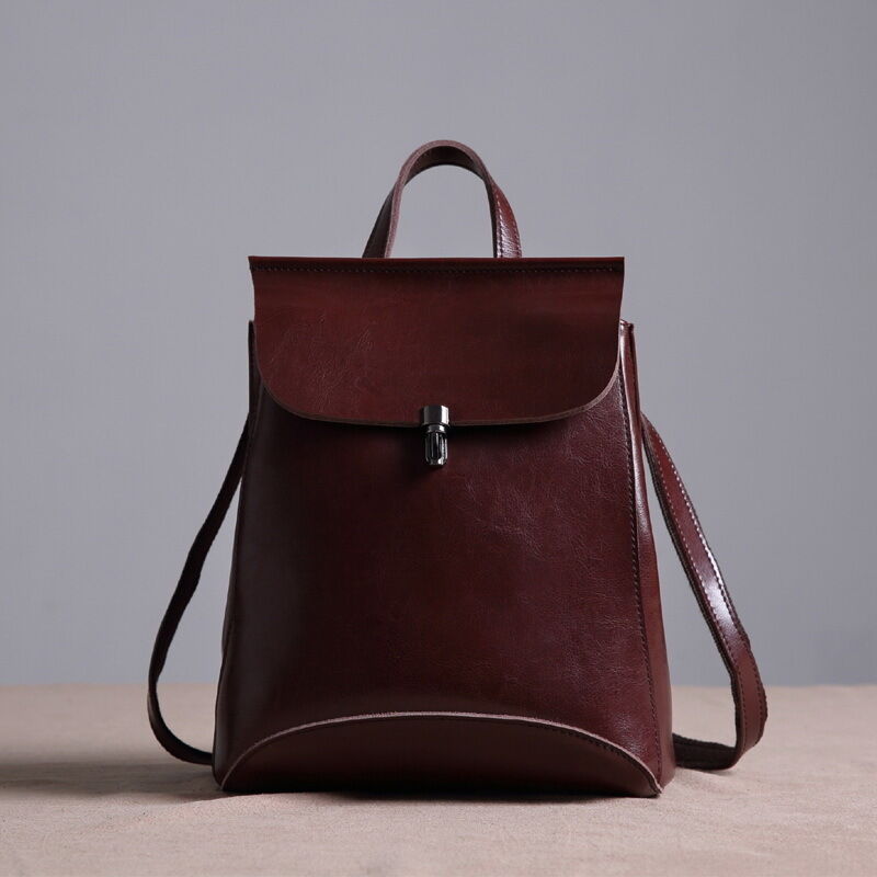 Convertible Small Real Leather Backpack Rucksack Shoulder Bag Purse Cute 2 Sizes