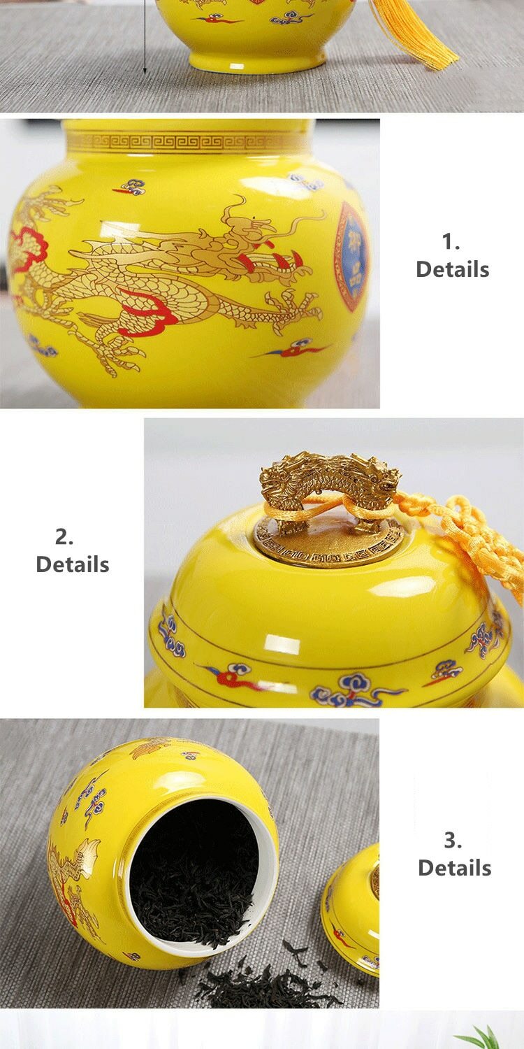 16cm Ceramic Tea Jar Spice Jar Home Decor Porcelain Tea Box Room Decoration