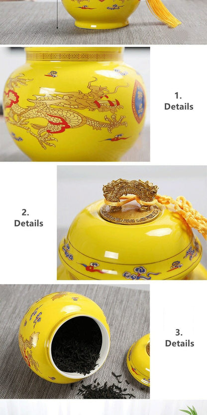 16cm Ceramic Tea Jar Spice Jar Home Decor Porcelain Tea Box Room Decoration