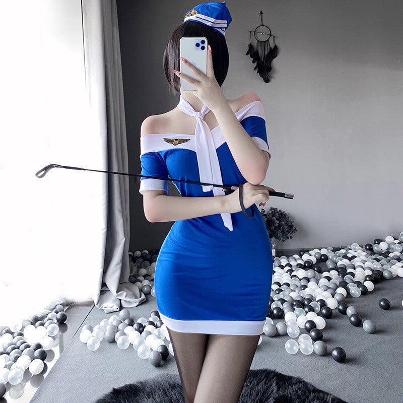 Women Sexy Lingerie Police Uniform Office Lady Dress Stewardess Cosplay Costume