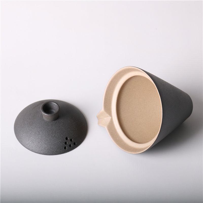 Black Coarse Pottery Hand Grasp Household Retro Creative Kung Fu Tea Set