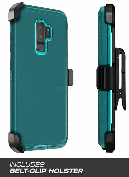 For Samsung Galaxy S9 Plus Heavy Duty Rugged Hard Soft Case / Clip Holster Stand