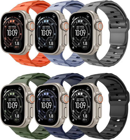 6 Pack Sport Bands Compatible with Apple Watch Ultra 3/2/1 49Mm 46Mm 45Mm 44Mm 4