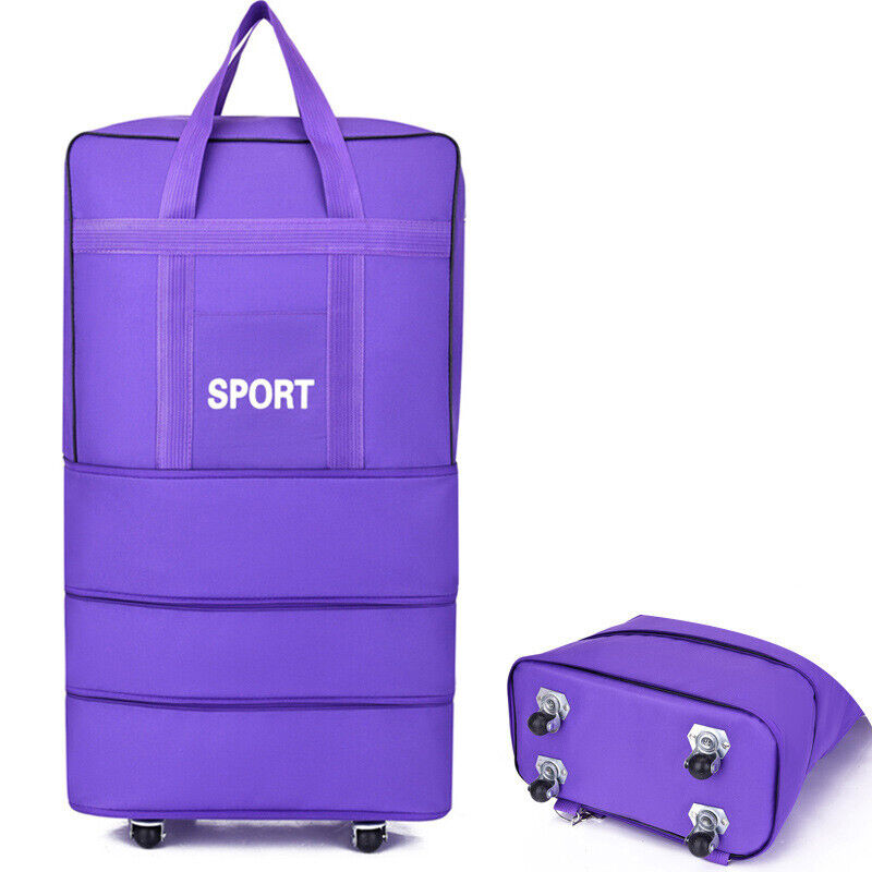 Large Capacity Foldable Luggage Trolley Bags Oxford Expendable Wheel Travel Bags