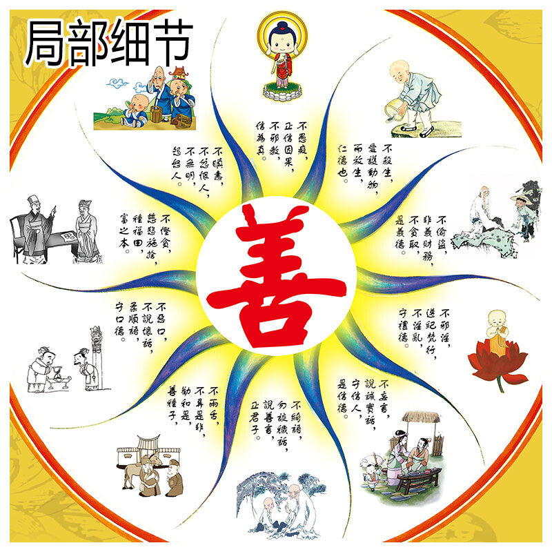 Good Deeds, Calm Mind, Good Moral Cultivation, and Moral Cultivation Wall Chart