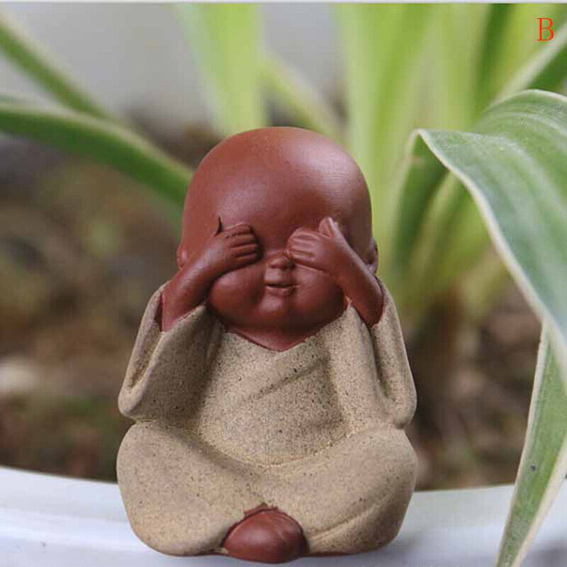 Small Buddha Statue Monk Purple Clay Tea Pet Figurine Crafts Y DkFFAUMDAUJCAUt1