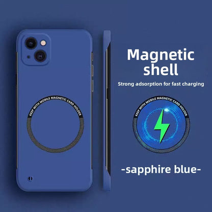 Suitable for Apple 17/16/15 matte borderless magnetic phone case ultra-thin PC