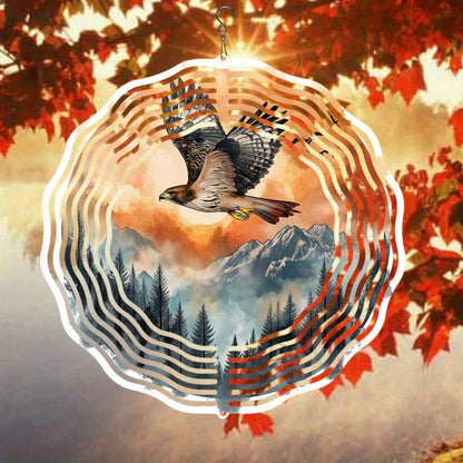 CIFbuy 3D Eagle Wind Chime Kinetic Metal Art Outdoor Garden Decor