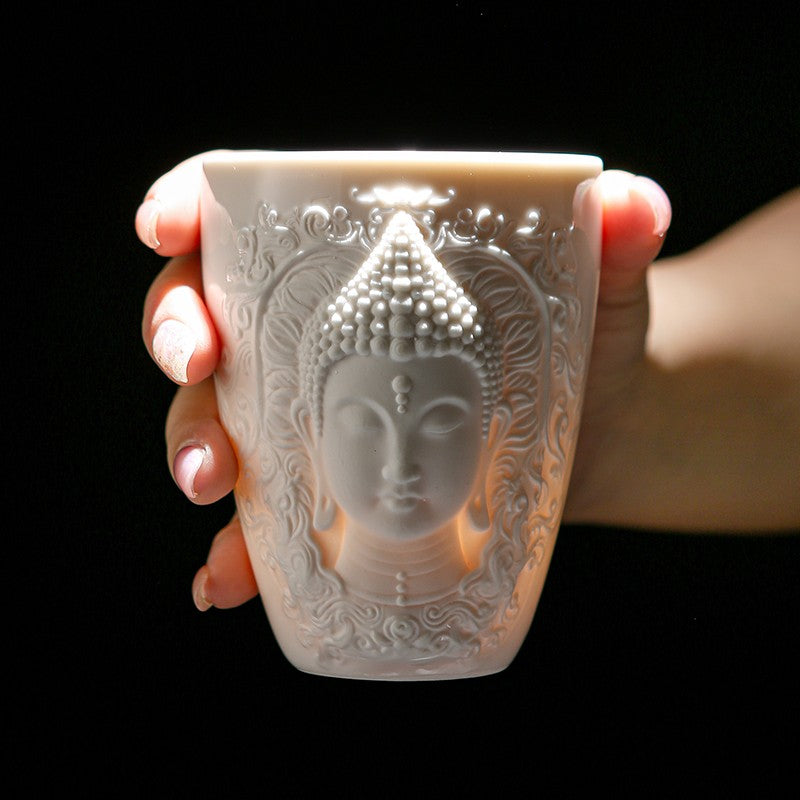 Porcelain Buddha Tea Water Cup Coffee Drinking Buddhism Zen Home Decor