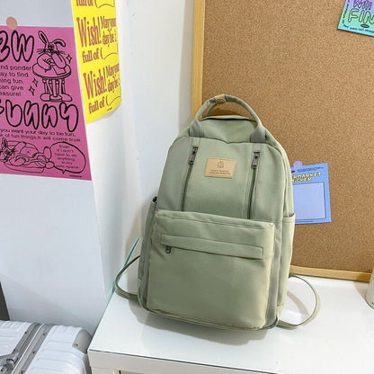 Double Zipper Backpack Buckle Travel Bag Laptop Backpack Student Schoolbag Nylon