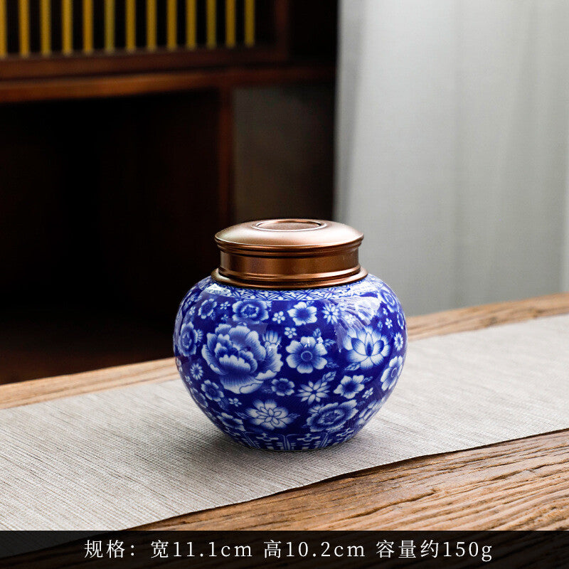 Ceramic Tea Caddy Travel Tea Canisters For Storage Tea Tea Box Storage Jars 250g