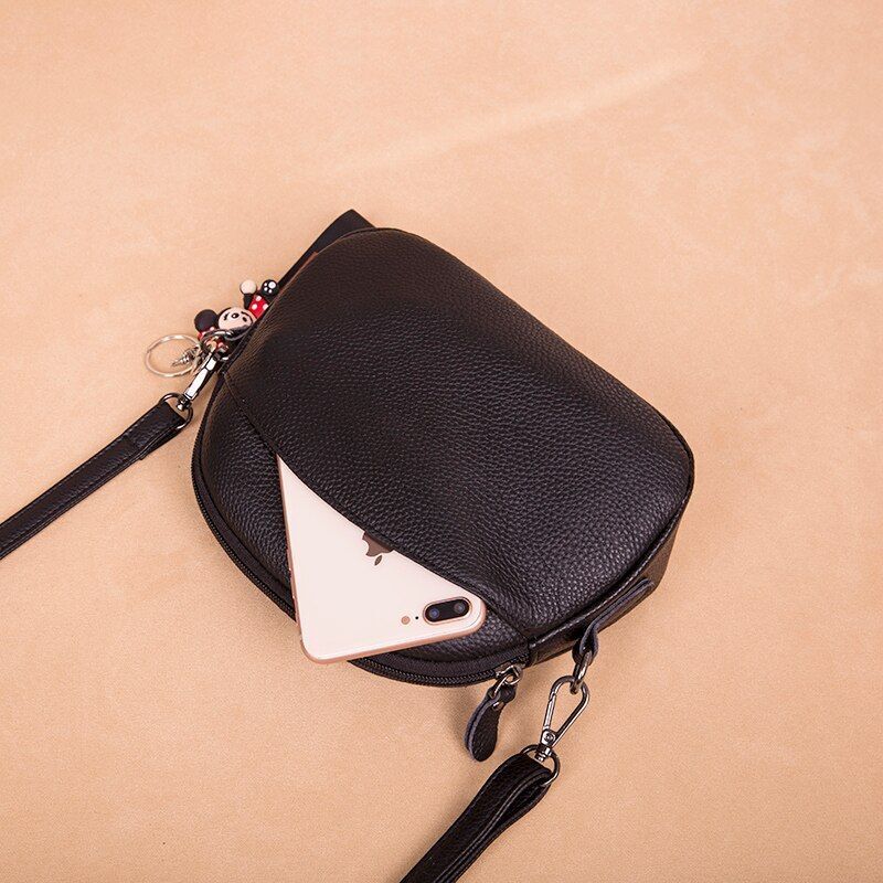 Pattern Genuine Leather Crossbody Bag Casual Shell Handbag Shoulder Purse Nylon