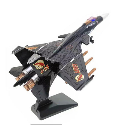 1:100 Pull Back Aviation Aircraft Plane Model J-15 Fighter Aircraft Sound&Light