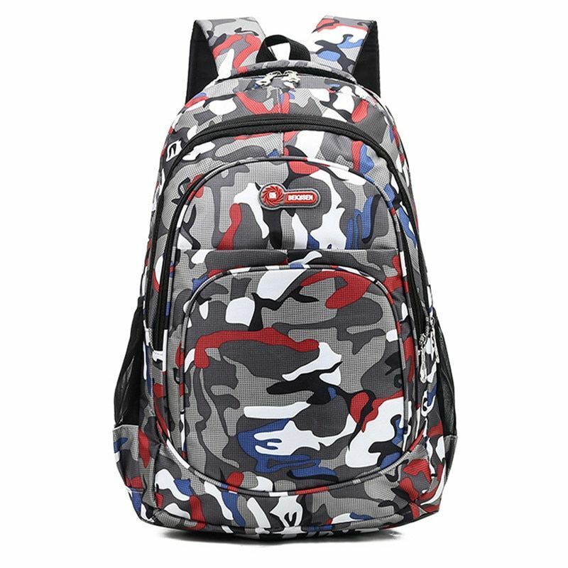 School Bags 2 Sizes Camouflage Waterproof Girl Boy Orthopedic Backpack Kids Book