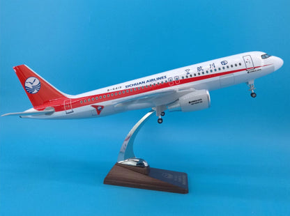 47CM SICHUAN AIRLINES AIRBUS A319 B-6419 Aircraft Landing Gear Resin Plane Model