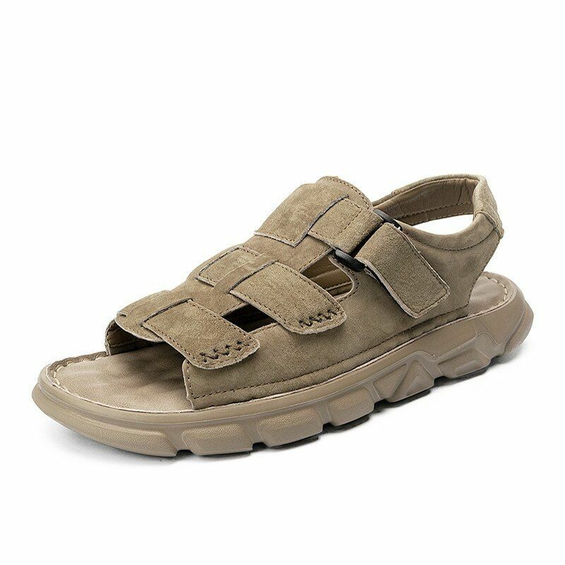 Upstream shoes leather breathable sandals summer Wading shoes soft-soled beach