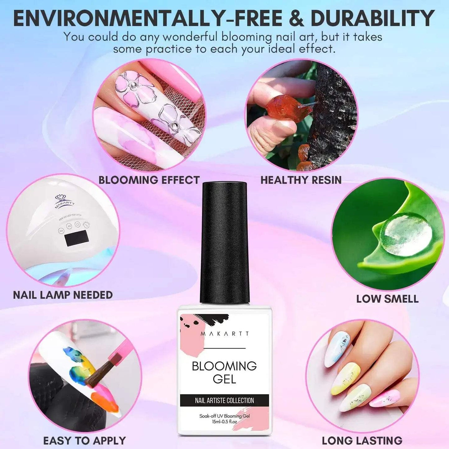 Clear Blooming Gel by Makartt – 15ml Nail Art Effect