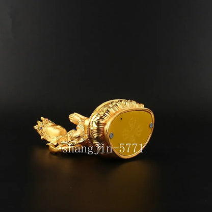 14cm Alloy Four-Arms Avalokitesvara Bodhisattva Tibetan Buddha Statue Amulet