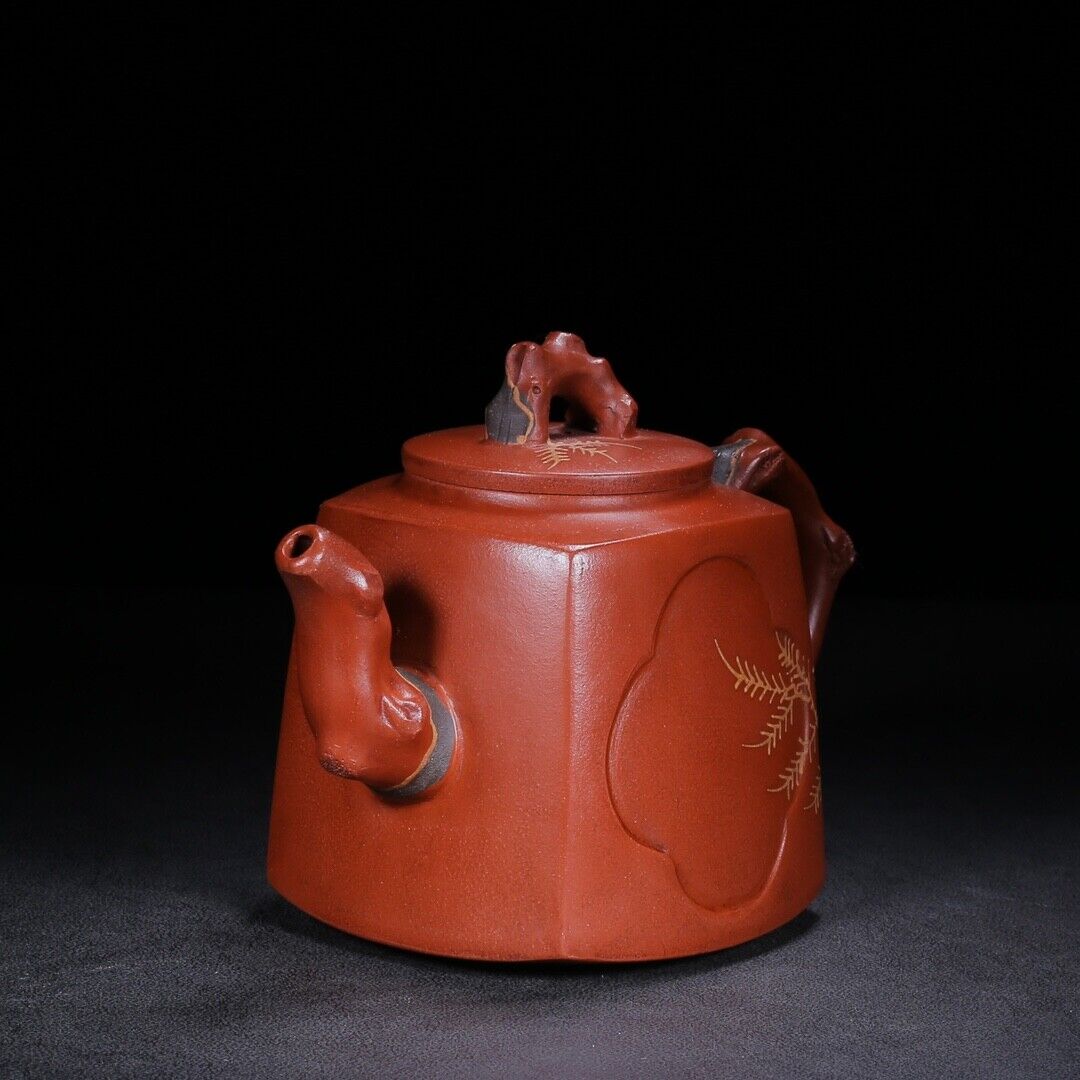 Chinese Yixing Zisha Clay Handmade Exquisite Teapot （长青 底款：蒋蓉）