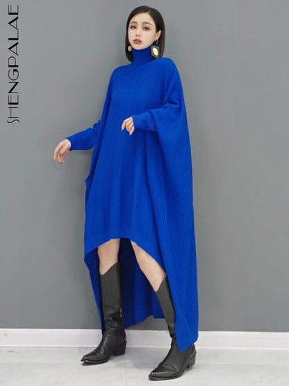 Long Sleeve Turtleneck Dress Wool Sweater Sweater Robe Dresses Women 2023