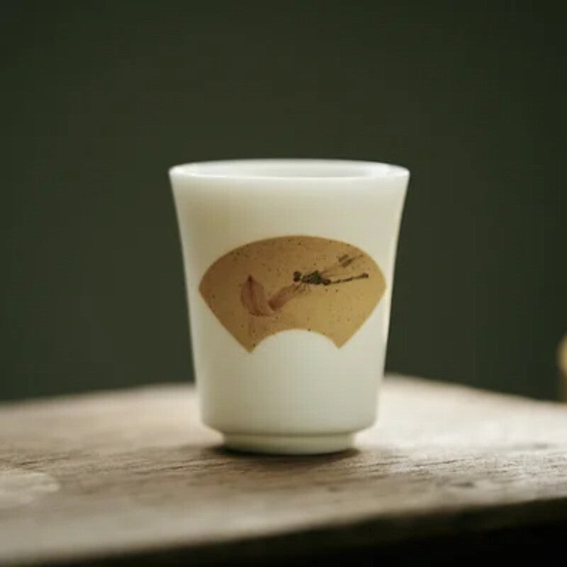 China Teacup Traditional Paint White Ceramic Porcelain Cup Tea Cup Mug Retro