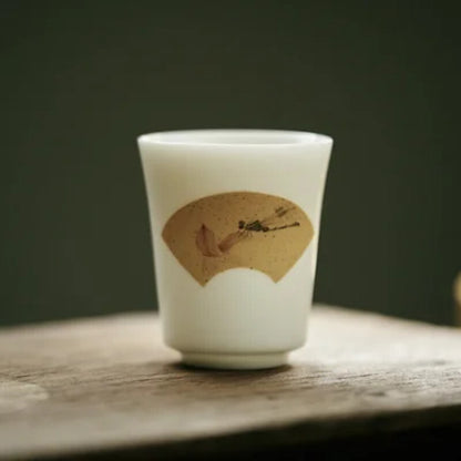 China Teacup Traditional Paint White Ceramic Porcelain Cup Tea Cup Mug Retro