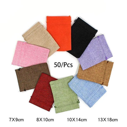 50pcs Coloful Velvet Bag Jewelry Packing Velvet Drawstring Pouches Gift Bags