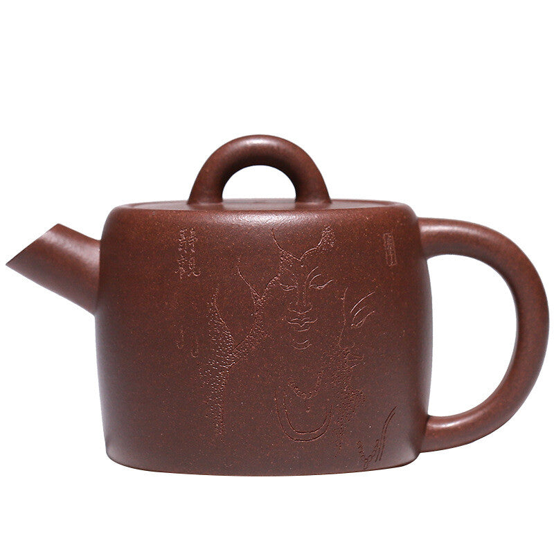 Handmade Tea Pot Marked China Character Carved True Yixing Zisha Clay Master Pot