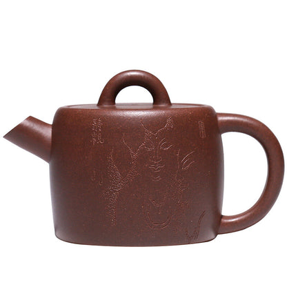 Handmade Tea Pot Marked China Character Carved True Yixing Zisha Clay Master Pot