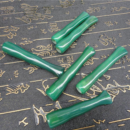 1pc New Natural Brazil Agate Jade Bamboo Filter Cigarette Holder Washable