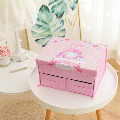 Kuromi Kitty My Melody Underwear Storage Box Foldable Double Drawer Storage Box