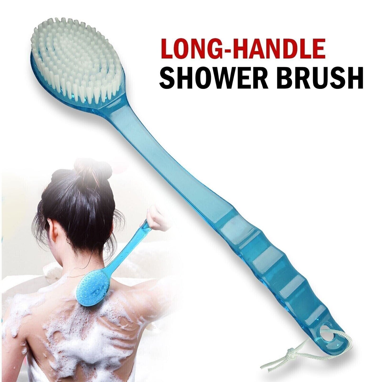 Back Scrubber for Shower Long Handle Back Brush Full Body Shower Cleaning Brush