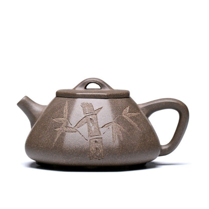 Full Handmade Tea Pot Original Ore Real Yixing Zisha Tea Pot Bamboo Carved New