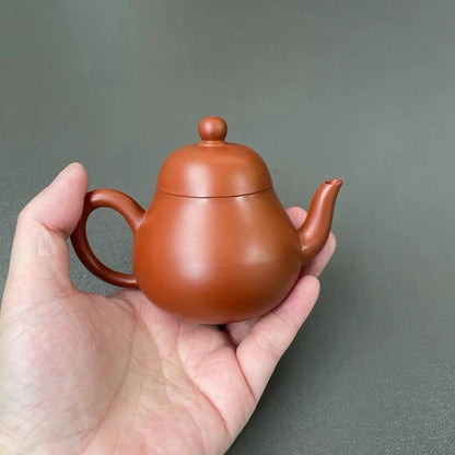 90cc Yixing Zisha Purple Clay Zhuni Handmade Puer Tea Small Pear Shaped Teapot