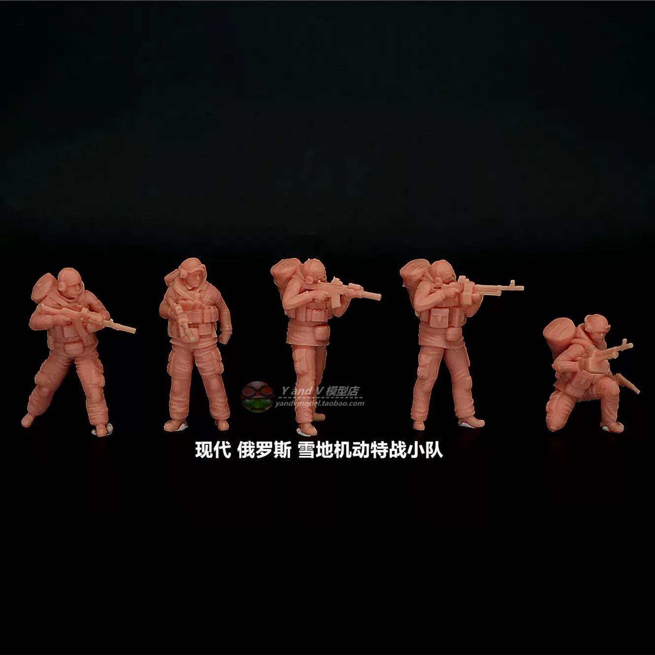 1/72 Modern Russian snow warfare team 5-man group printed soldier