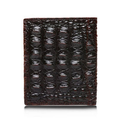 Men's Genuine Leather Wallet Bag Card&ID Clamps Purse Crocodile Pattern CashClip