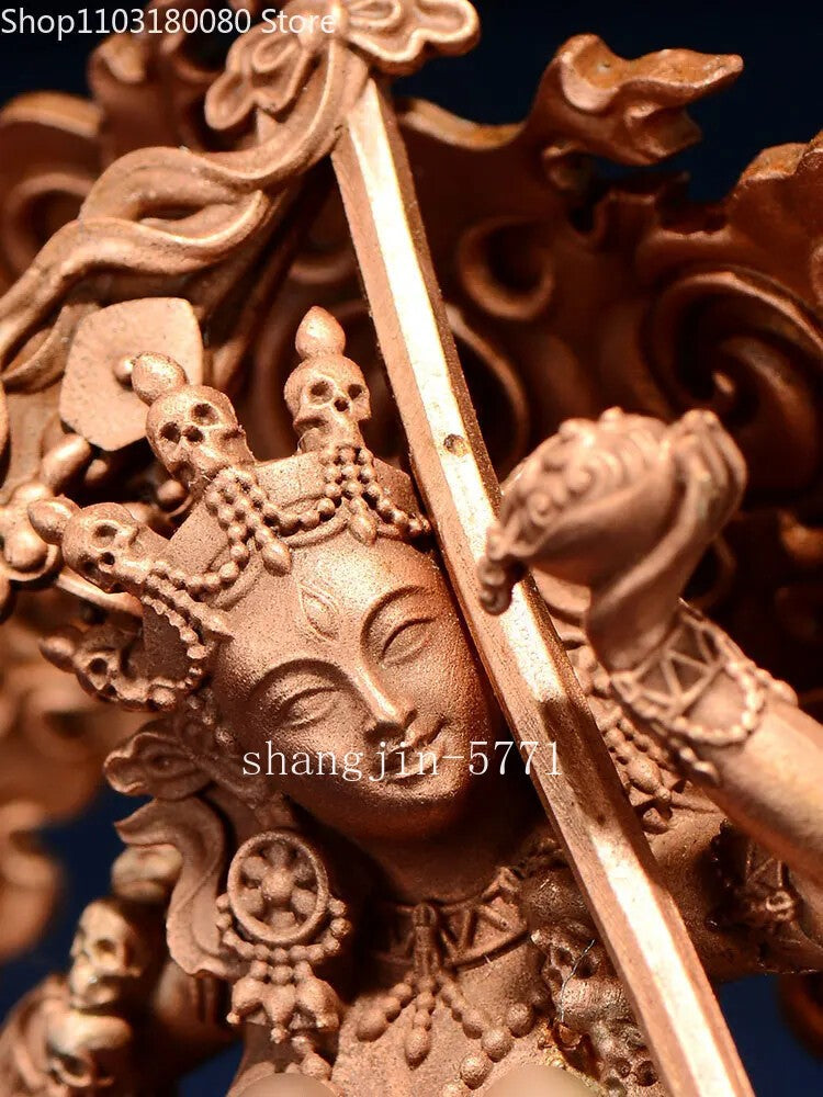 Exquisite Red Copper Carving Vajrayogini Buddha Statue Tibet Buddhism Statue