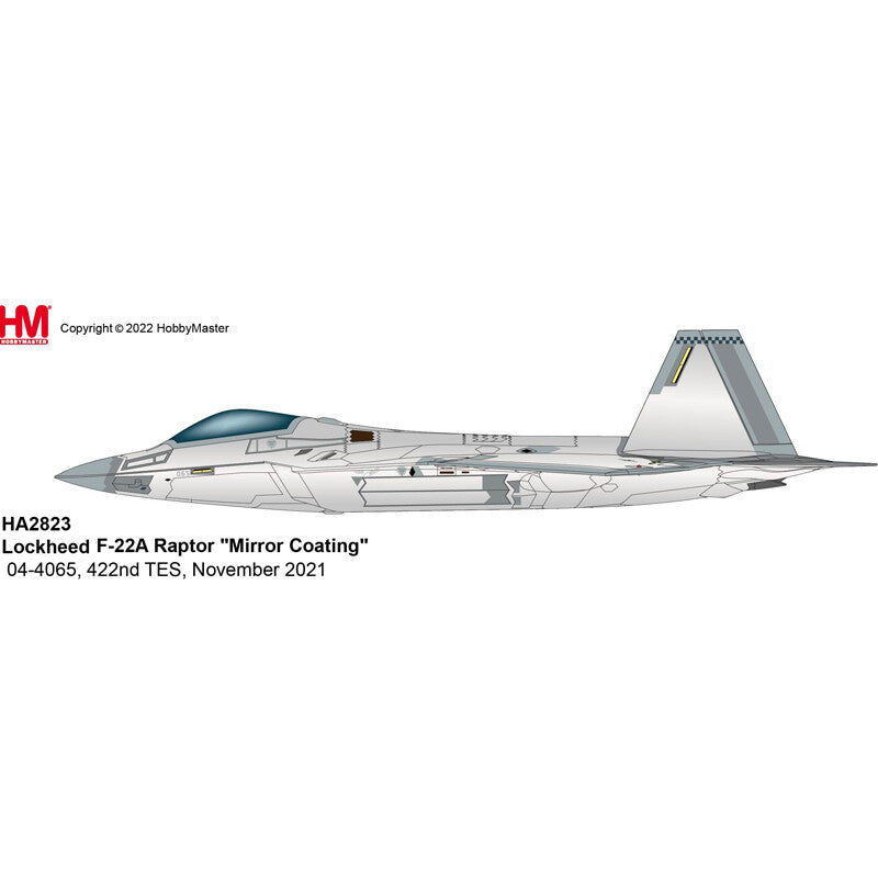 HM 1/72 US F22 fighter model F-22A "Mirror Coating" 422nd 2021