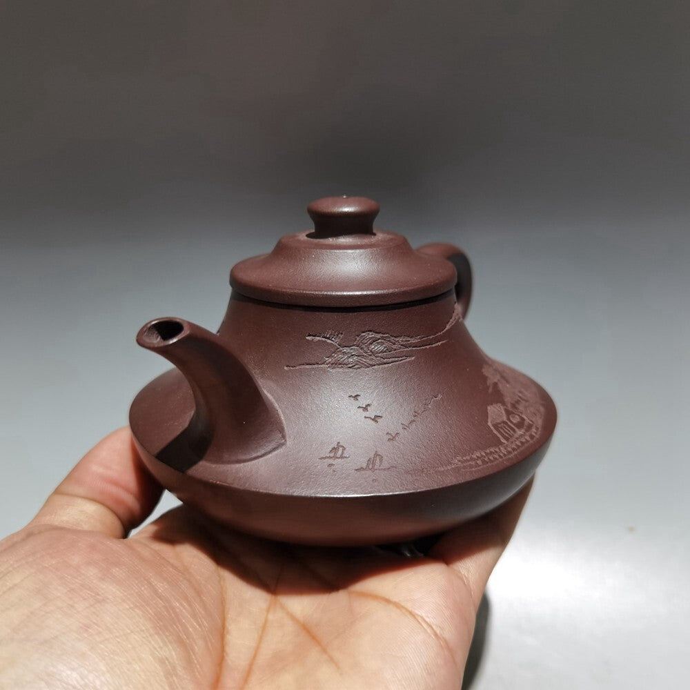 Chinese Yixing Zisha Clay Teapot Purple Cloud Stove Pot Zhou Bin 180ml