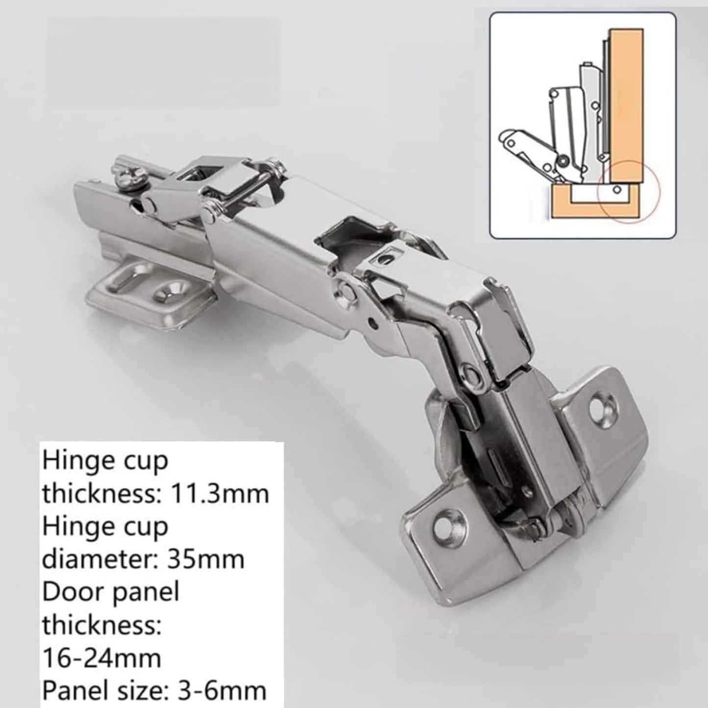 165° Self-Closing Heavy Duty Hinge - DTC C98 Compatible Cabinet/Door Hinge for K