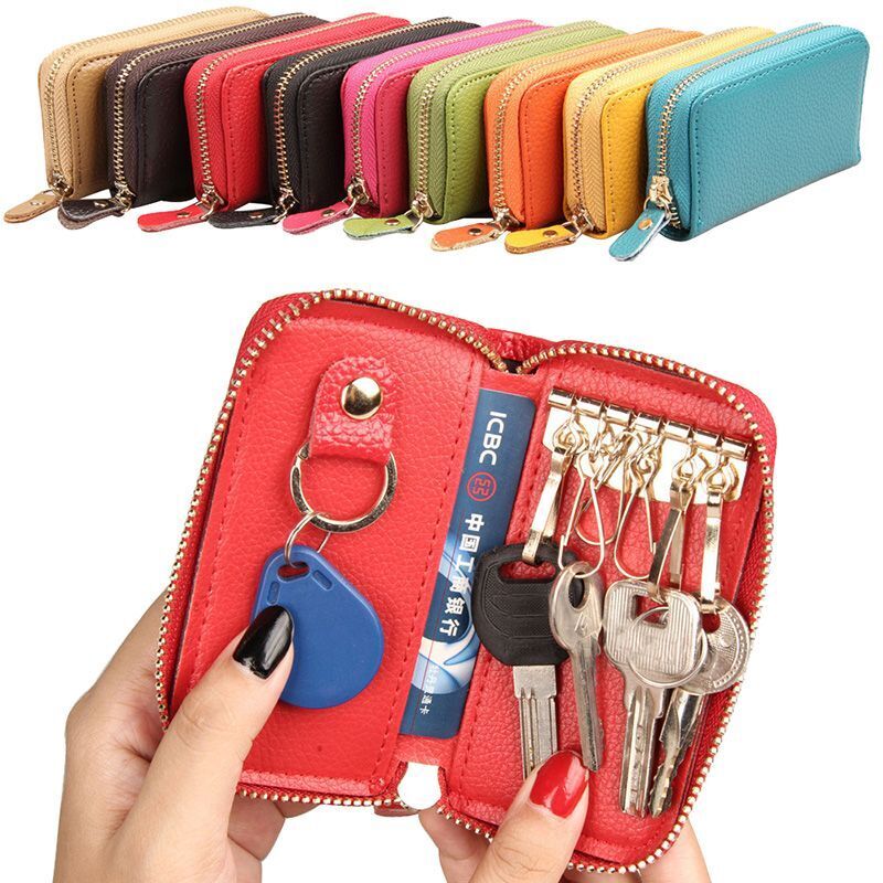 Vintage Genuine Leather Wallet Men Key Holder Organizer Multifunction Covers Bag