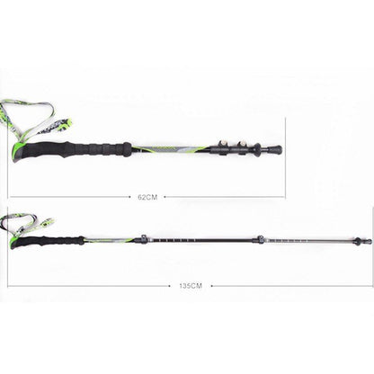 1pc/pair Carbon Fiber Nordic Walking Cane Trekking Pole Telescopic Sticks Green