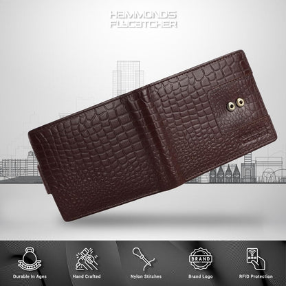 Brand New Authentic RFID Protected BrownBI-Fold Genuine Leather Mens Wallet