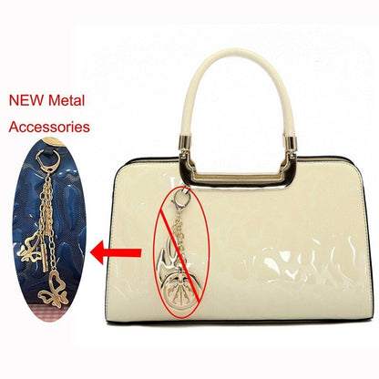 Leather Tote Bag Simple Stone Pattern Women's Handbag