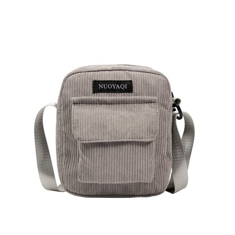 Corduroy Shoulder Bags Striped Cloth Fabric Handbags Tote Canvas Crossbody Bag