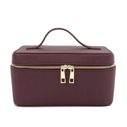 Leather Travel Case Bag Portable Hanging Makeup Organizer Cosmetic Bag For Women